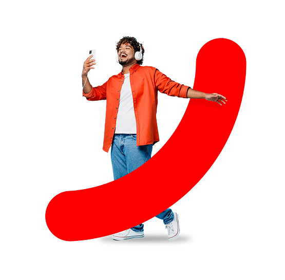 Ilustrativní obrázek muže se sluchátky