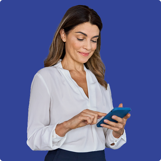 Ilustrativní obrázek ženy s telefonem