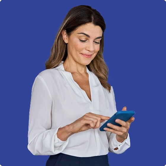 Ilustrativní obrázek ženy s telefonem