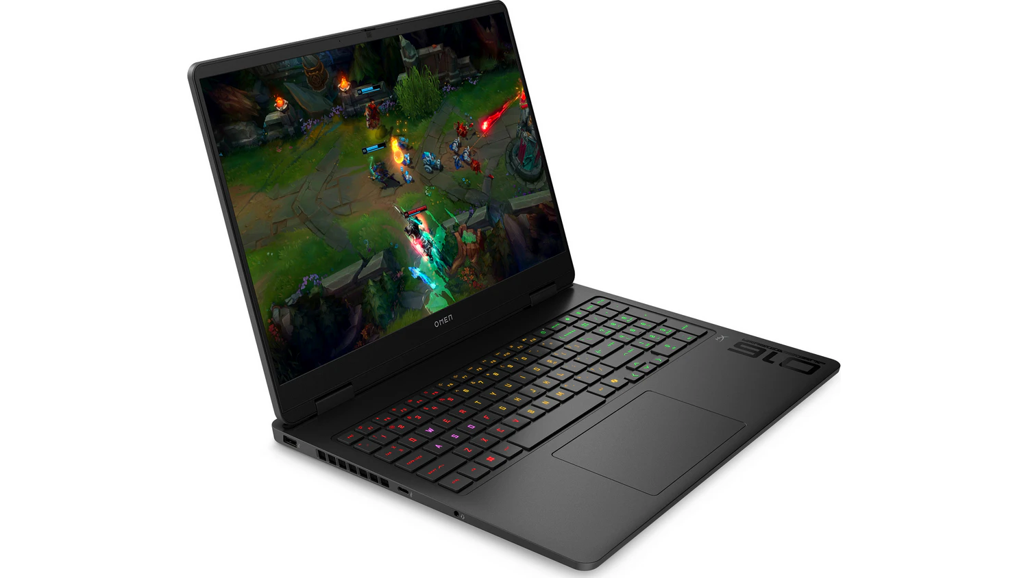 Hern&yacute; notebook HP OMEN SLIM 16-an0074nc čierny pohľad &scaron;ikmo spredu