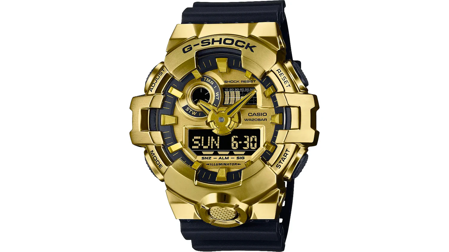 Náramkové hodinky Casio GM-700G-9AER na bielom pozadí.