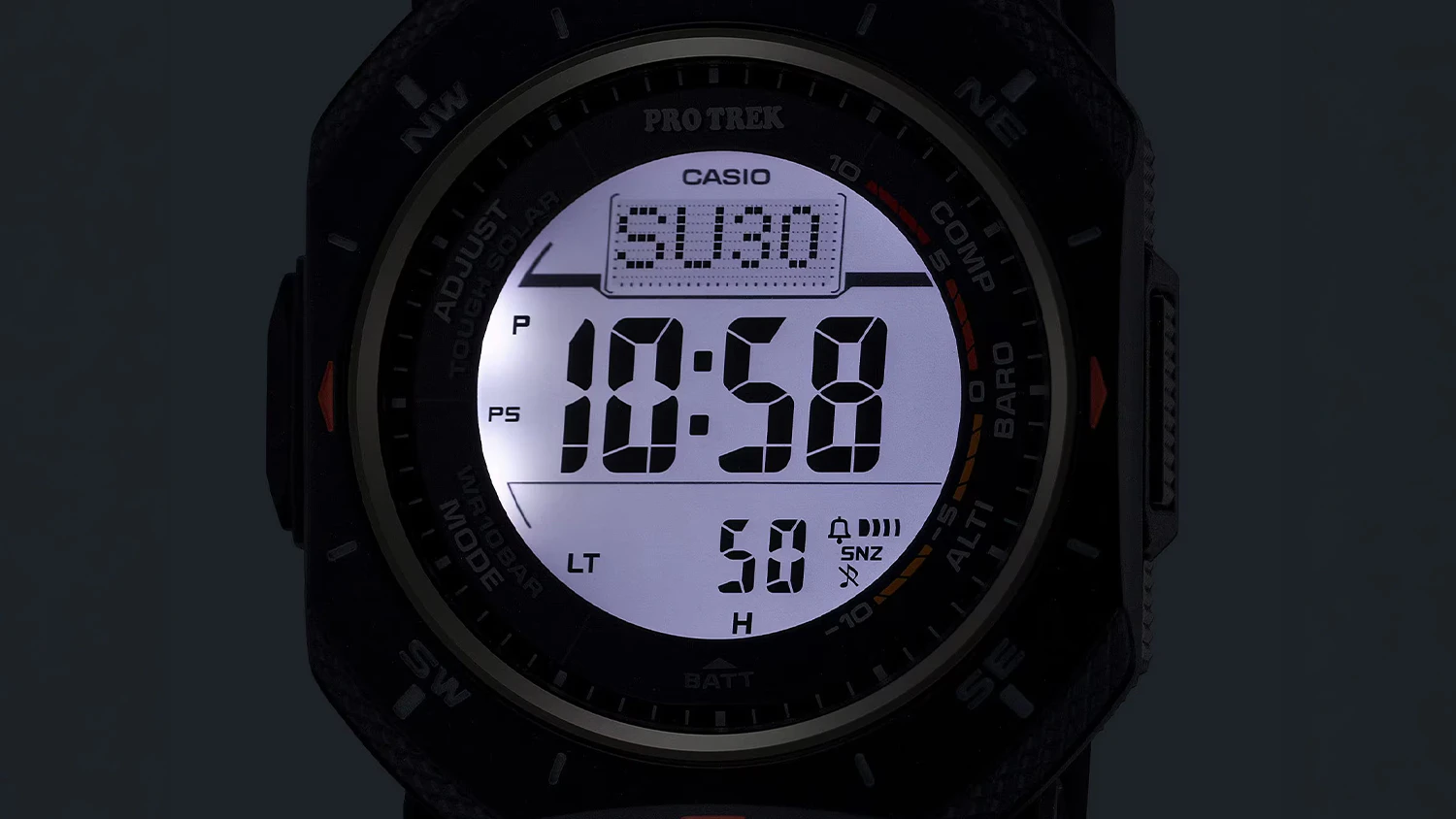 LED podsvietenie displeja náramkových hodiniek Casio PRG-69-4ER 15054941-3