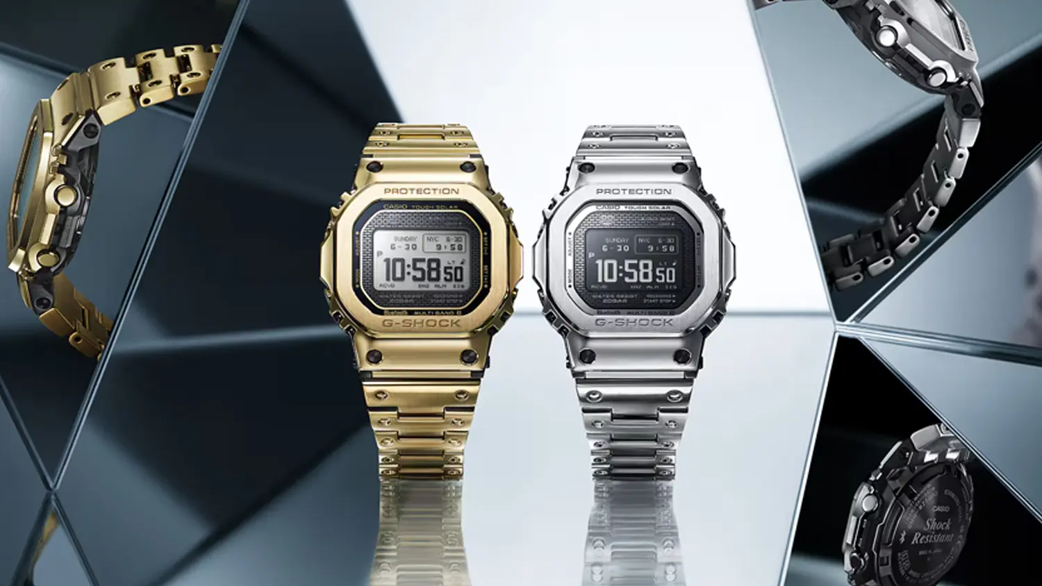 Digitálne hodinky Casio G-Shock GMW-BZ5000GD-1 – kovové spracovanie