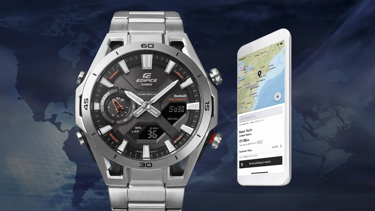 Digit&aacute;lne hodinky Casio EDIFICE ECB-2300D SOSPENSIONE &ndash; ovl&aacute;danie cez smartf&oacute;n