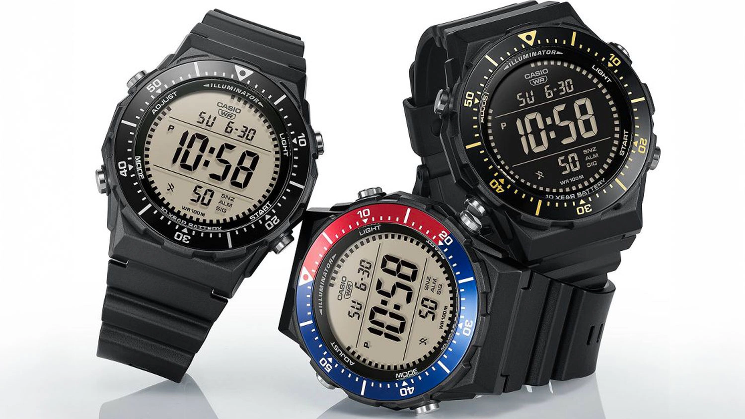 Tri varianty hodiniek Casio Collection Digital AE-1700H
