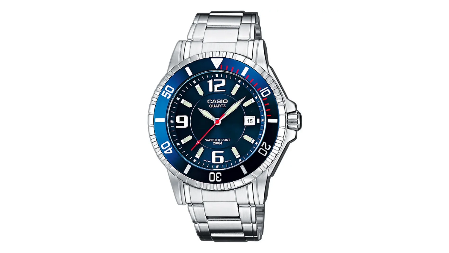 Pánské náramkové hodinky Casio MTD-1053D-2AVES stříbrné přední pohled