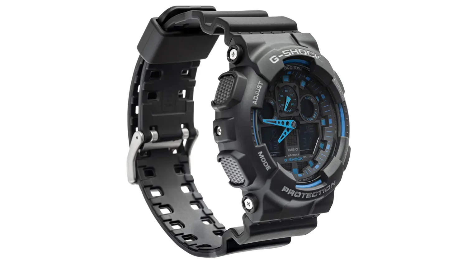 N&aacute;ramkov&eacute; hodinky Casio G-SHOCK GA-100-1A2ER pohľad zo strany