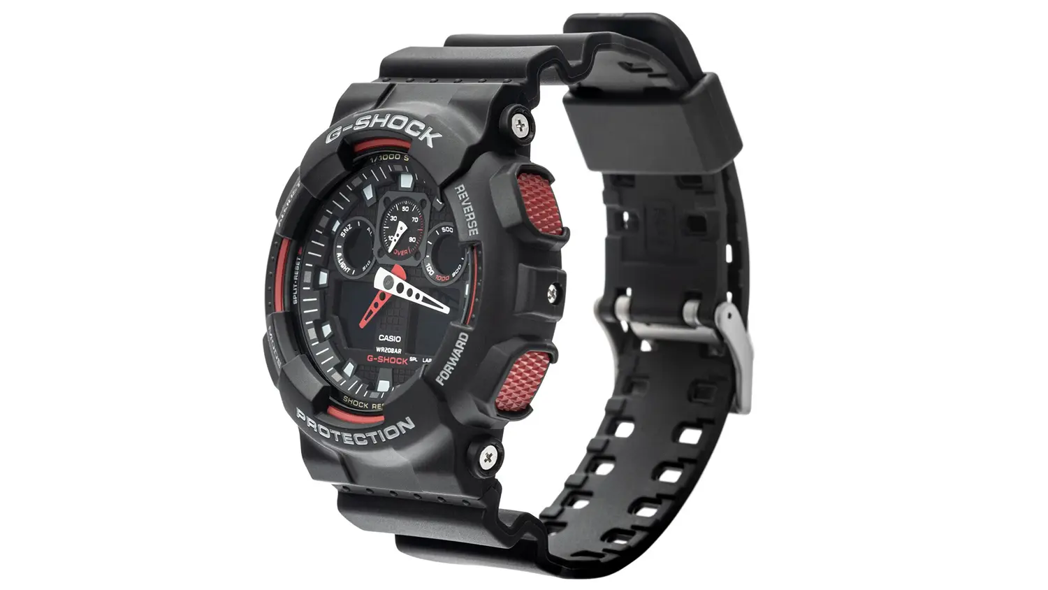 N&aacute;ramkov&eacute; hodinky Casio G-SHOCK GA-100-1A4ER pohled ze strany