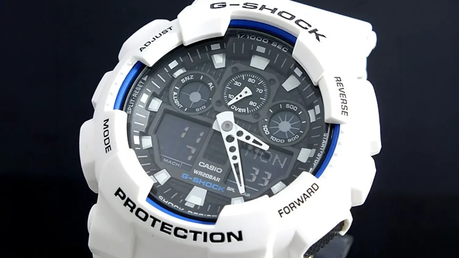 Pouzdro náramkových hodinek Casio G-SHOCK GA-100B-7AER zblízka