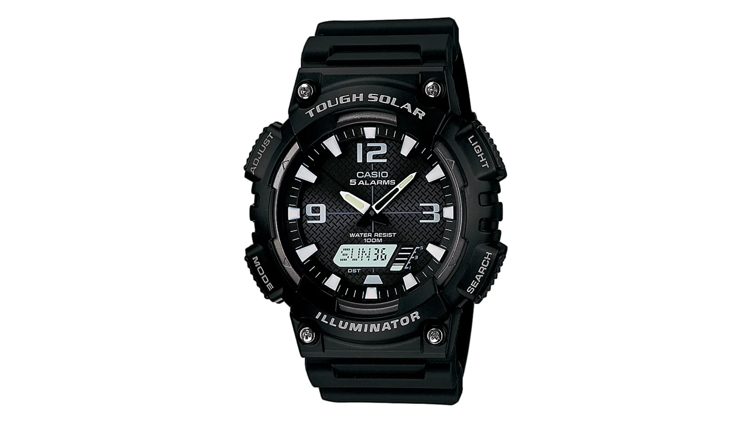 P&aacute;nsk&eacute; hodinky Casio Tough Solar Sport AQ-S810W-1AVEF čierne pohľad zpredu
