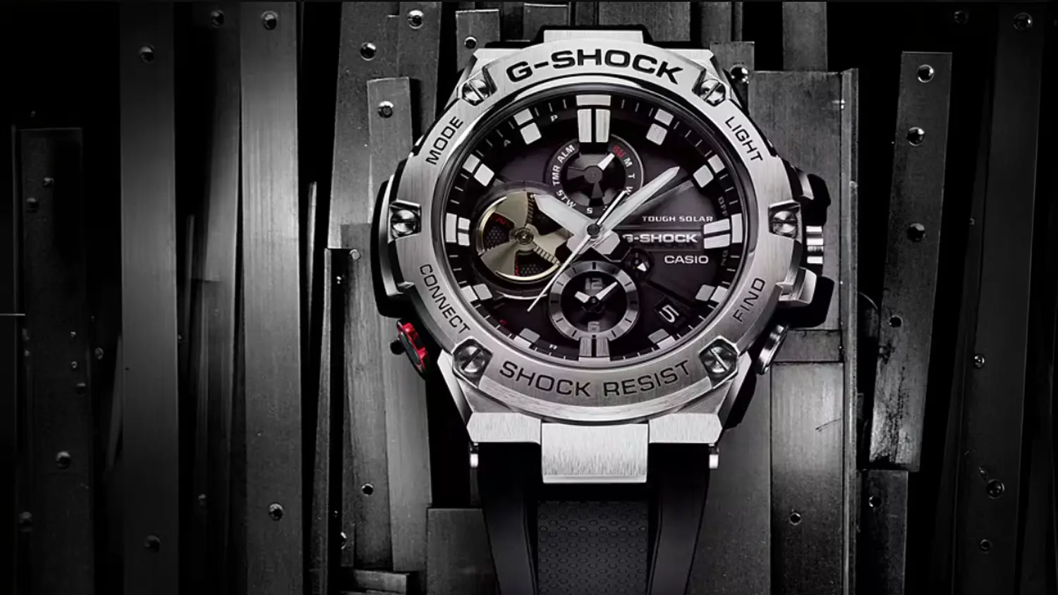 Detail na ciferník pánských náramkových hodinek Casio GST-B100D-1AER G-SHOCK