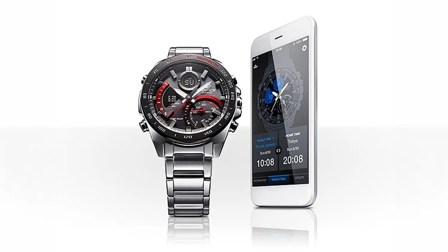Propojen&iacute; hodinek Casio EDIFICE ECB-900DB-1AER s mobiln&iacute;m telefonem