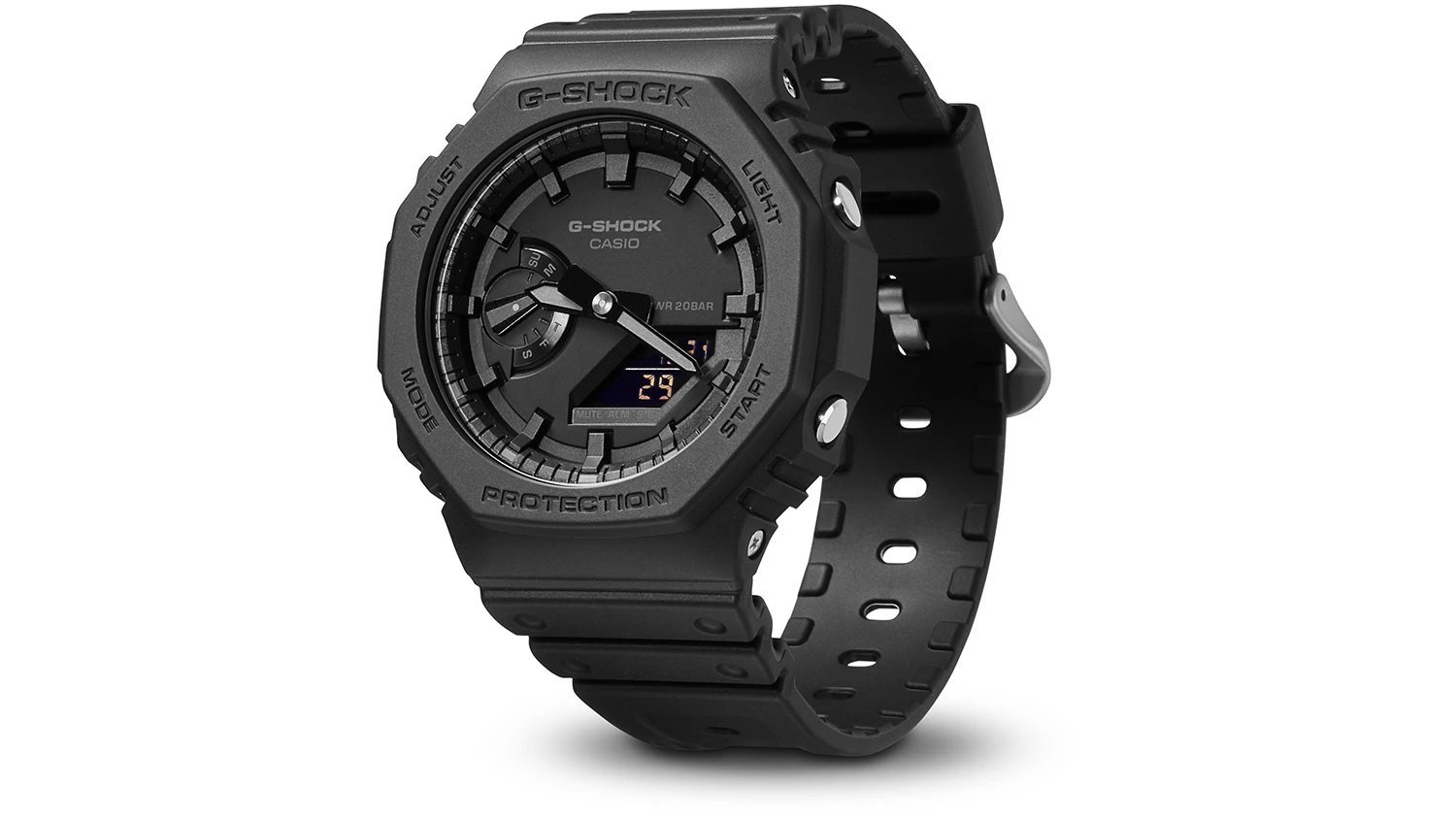 Detailný záber na elegantné čierne hodinky Casio