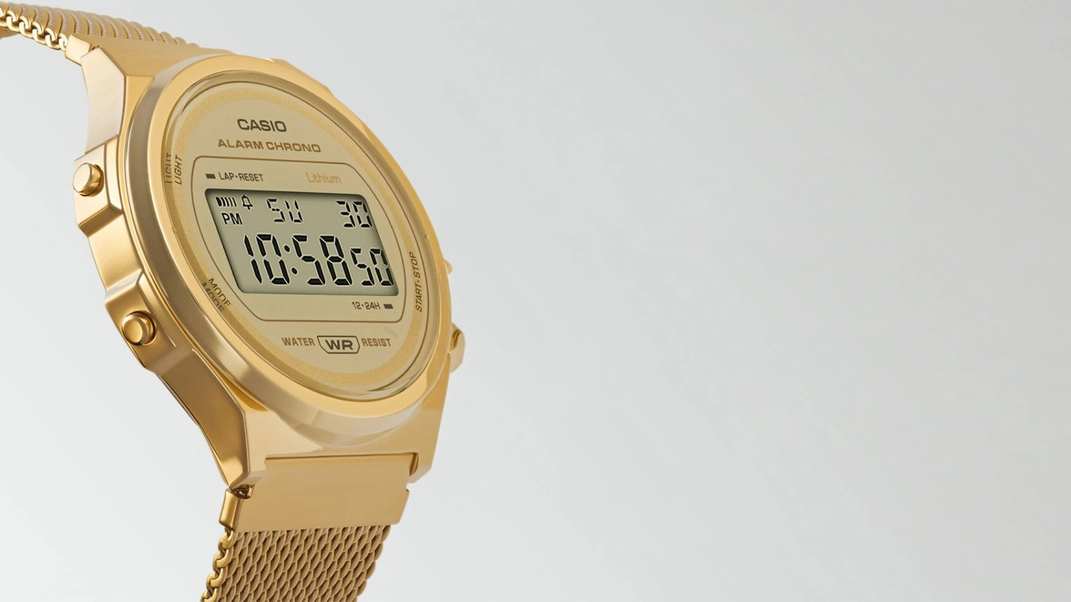 Bliž&scaron;&iacute; pohled na cifern&iacute;k hodinek Casio A171WEMG-9AEF