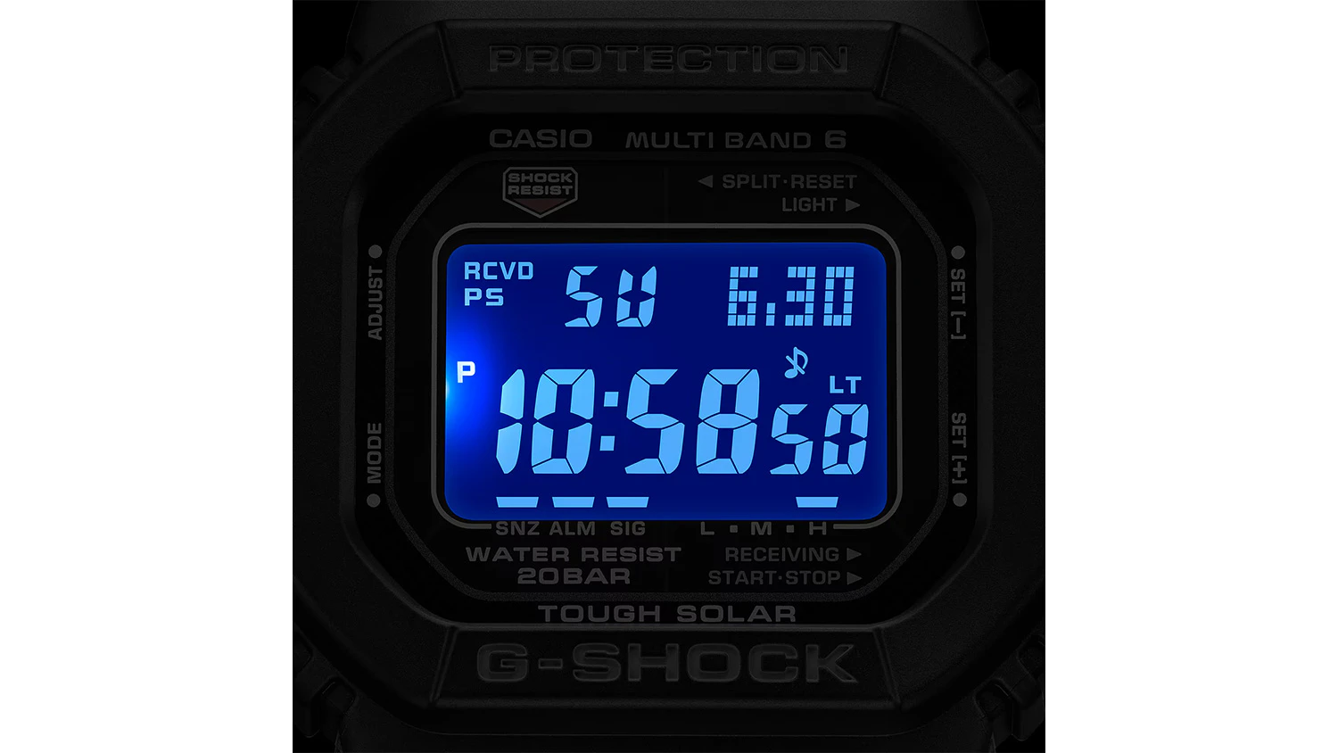 Osvetlen&yacute; displej hodiniek Casio GW-M5610U-1BER G-SHOCK