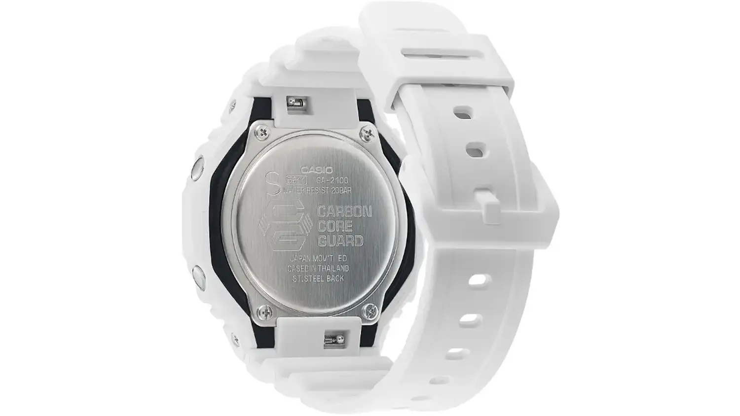 Detail zadn&iacute; strany pouzdra hodinek Casio G-SHOCK GA-2100-7AER