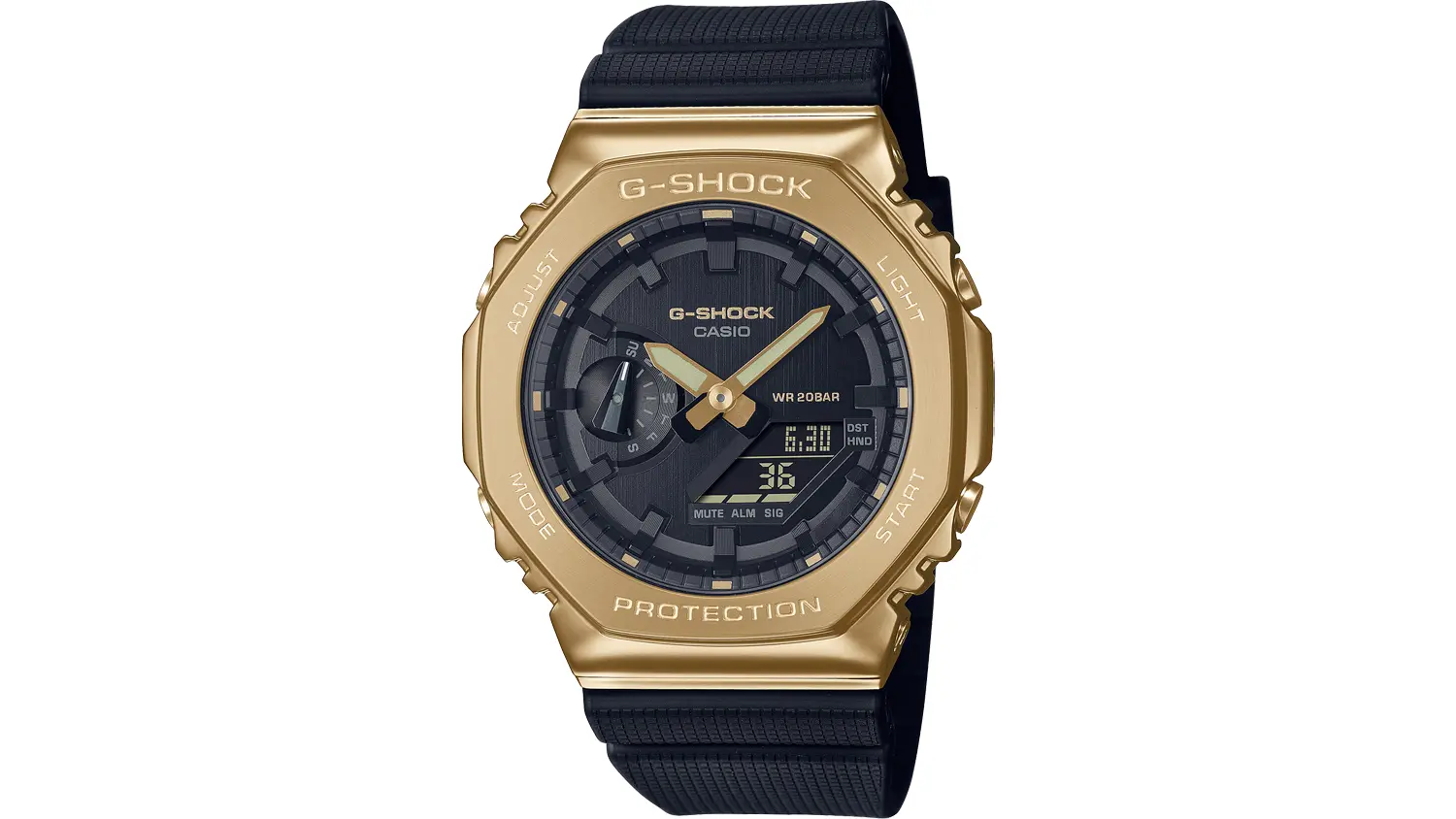 Pohled na hodinky Casio G-SHOCK GM-2100G-1A9ER zepředu