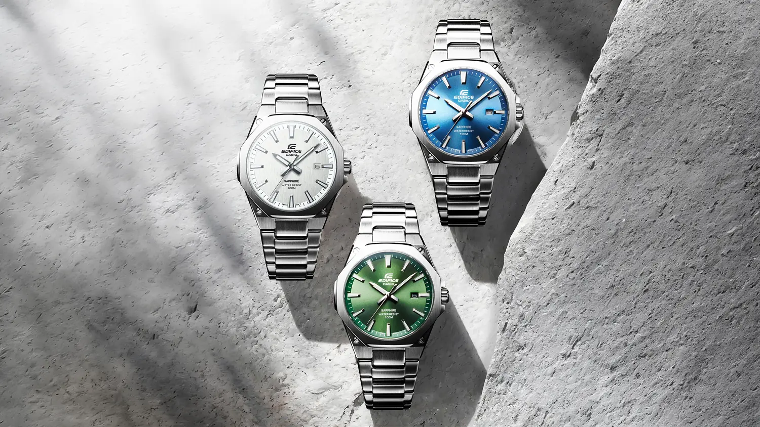 Farebn&eacute; vari&aacute;cie hodiniek Casio EFR-S108D-7AVUEF na kameni