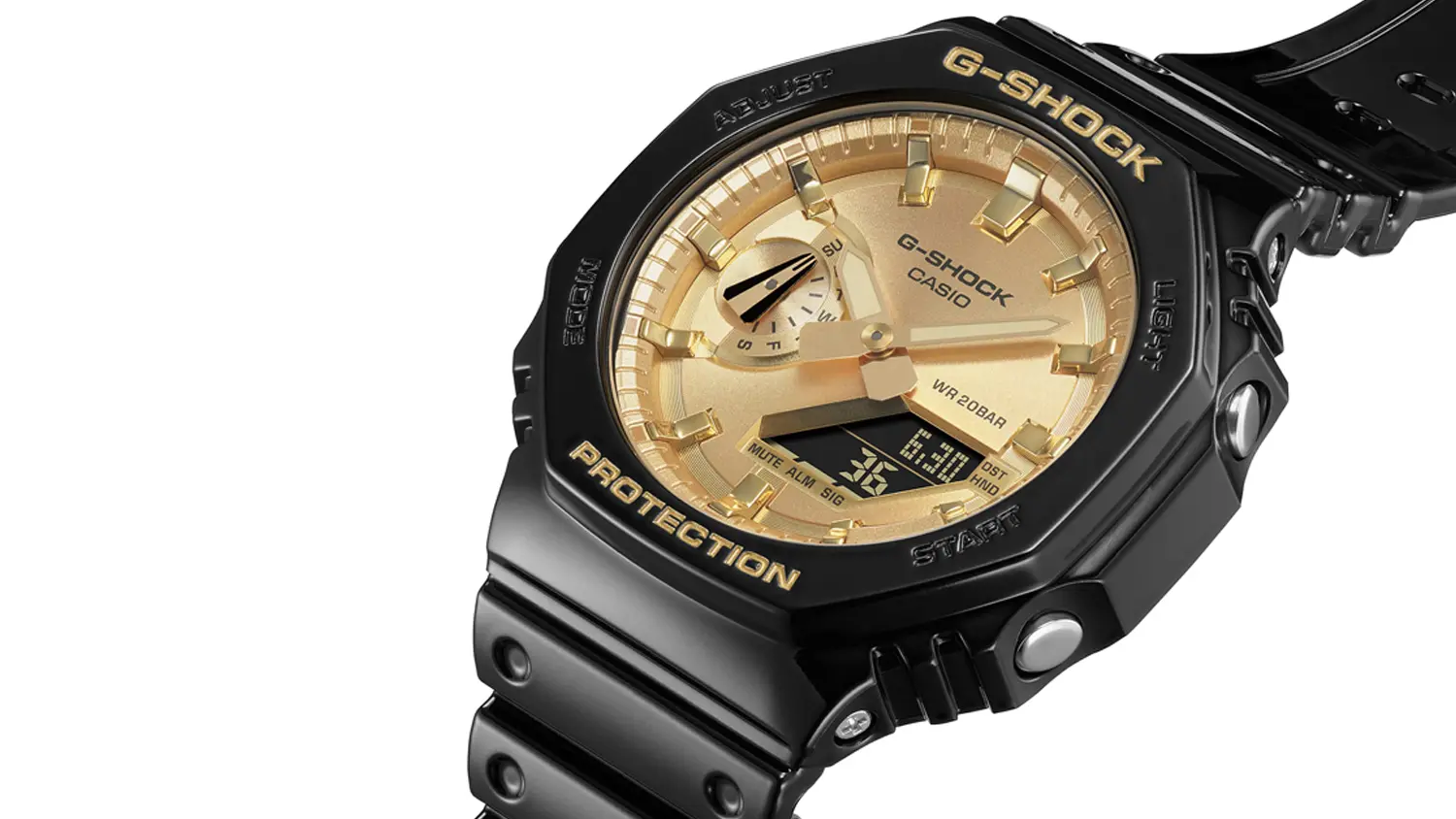 Detail cifern&iacute;ka p&aacute;nskych hodiniek Casio GA-2100GB-1AER G-SHOCK
