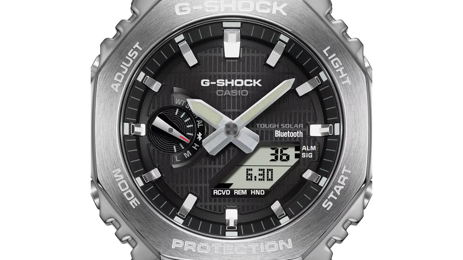 Detail na ciferník hodinek Casio GBM-2100-1AER