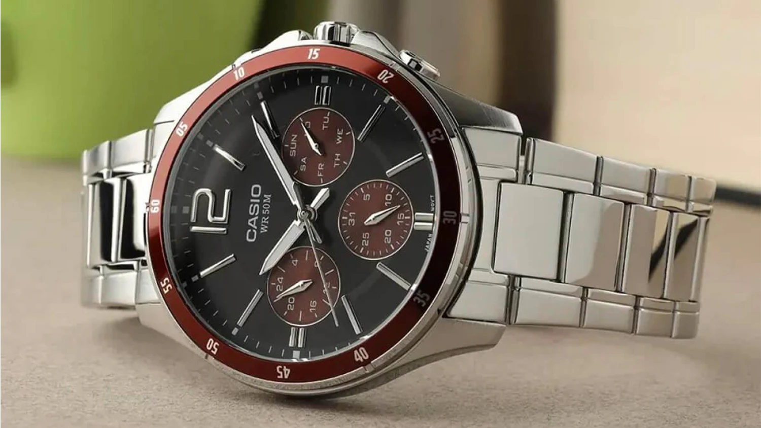Položené pánske náramkové hodinky Casio MTP-1374PD-5AVEF