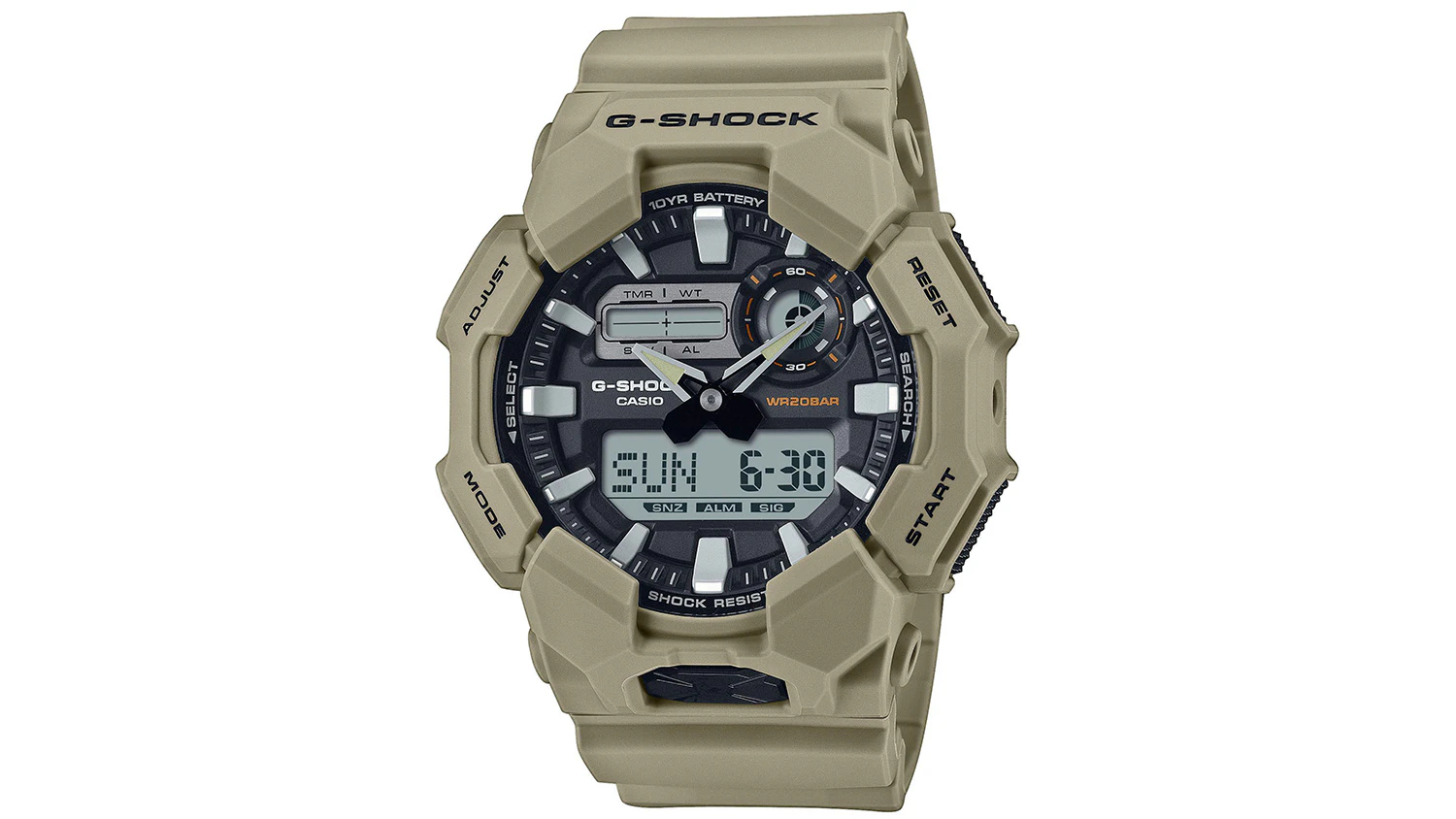 Pánské hodinky Casio GA-010-5AER G-SHOCK pohled z předu