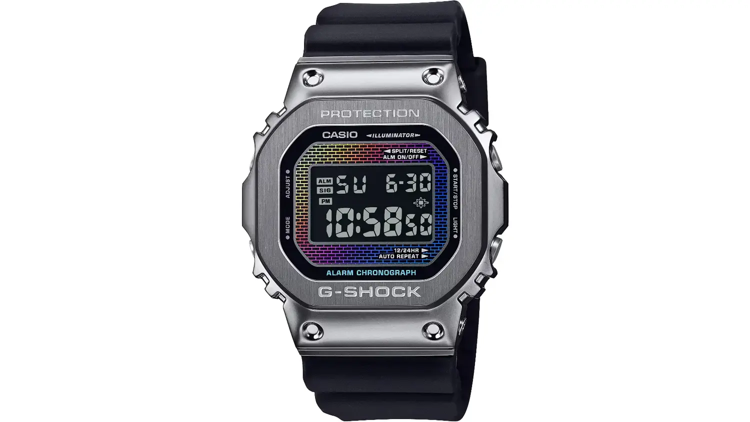 Detailní pohled na pánské náramkové hodinky Casio GM-5600BRW-1ER G-SHOCK.