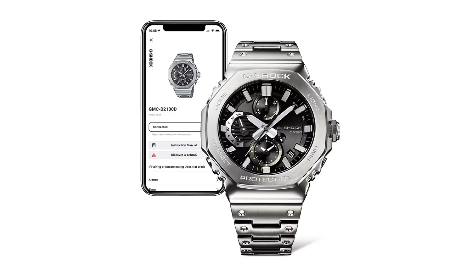 Ovl&aacute;d&aacute;n&iacute; hodinek Casio GMC-B2100D-1AER G-SHOCK přes mobiln&iacute; aplikaci