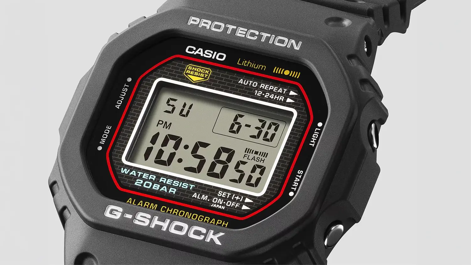 Displej n&aacute;ramkov&yacute;ch hodiniek Casio G-Shock DW-5000R-1AER