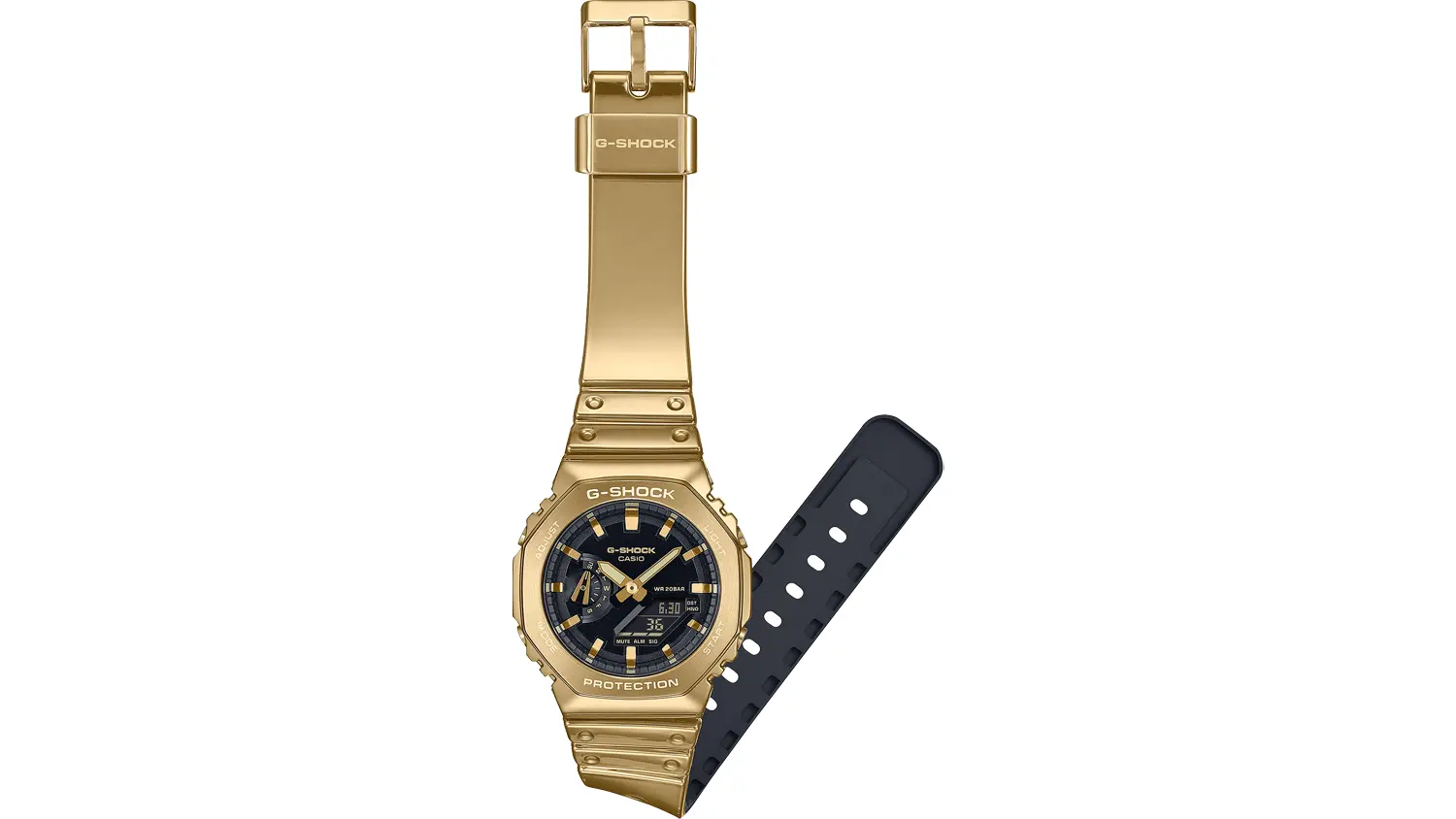 Detailn&yacute; pohľad na&nbsp;lunetu hodiniek Casio GM-2100YMG-9AER