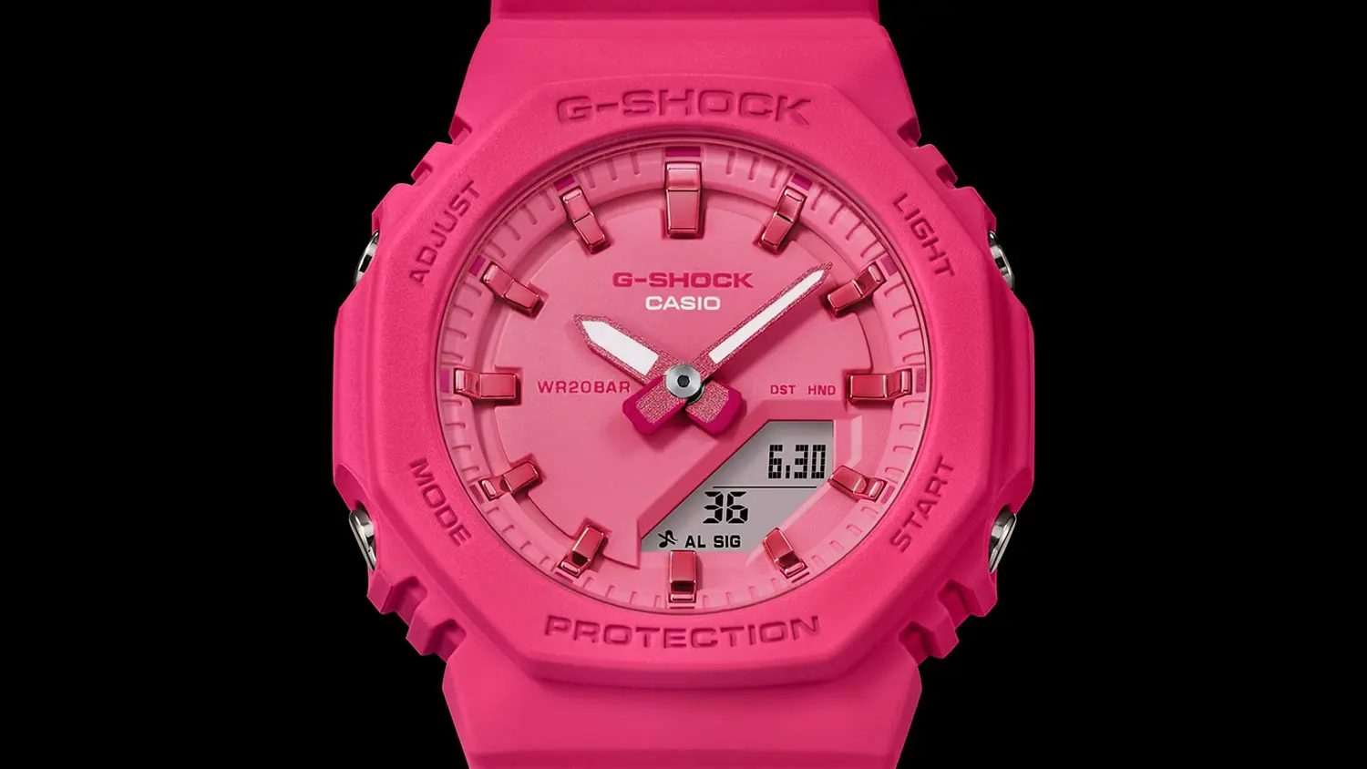 Detail cifern&iacute;ka d&aacute;mskych hodiniek Casio GMA-P2100PP-4AER G-SHOCK