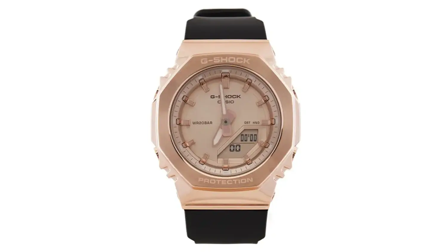 Hodinky Casio z ružového zlata s čiernym remienkom