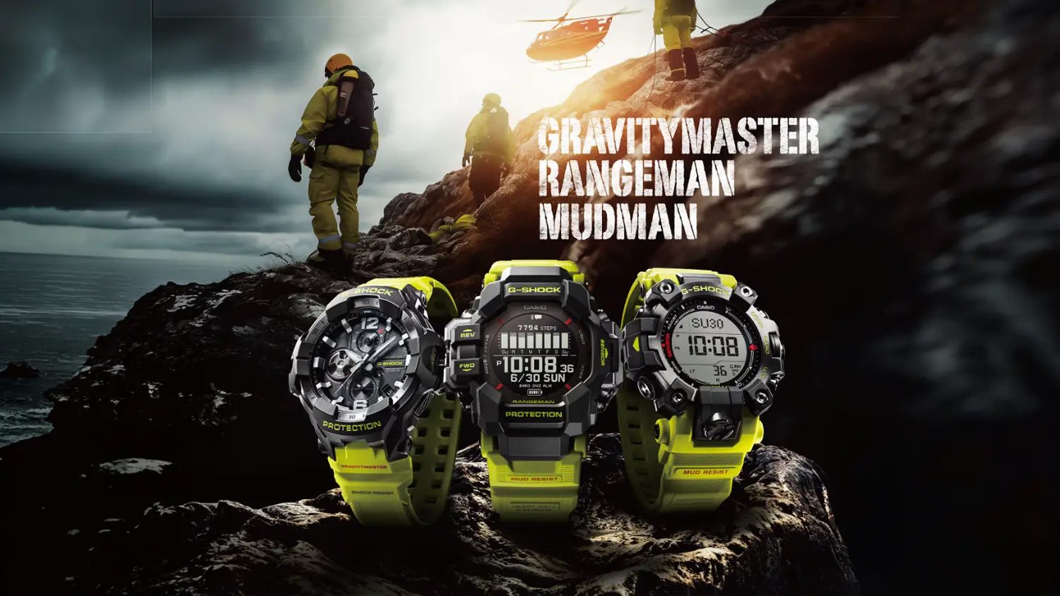 Hodinky Casio GW-9500MRY-1A9ER G-SHOCK s ostatnými modelmi radu Mudman