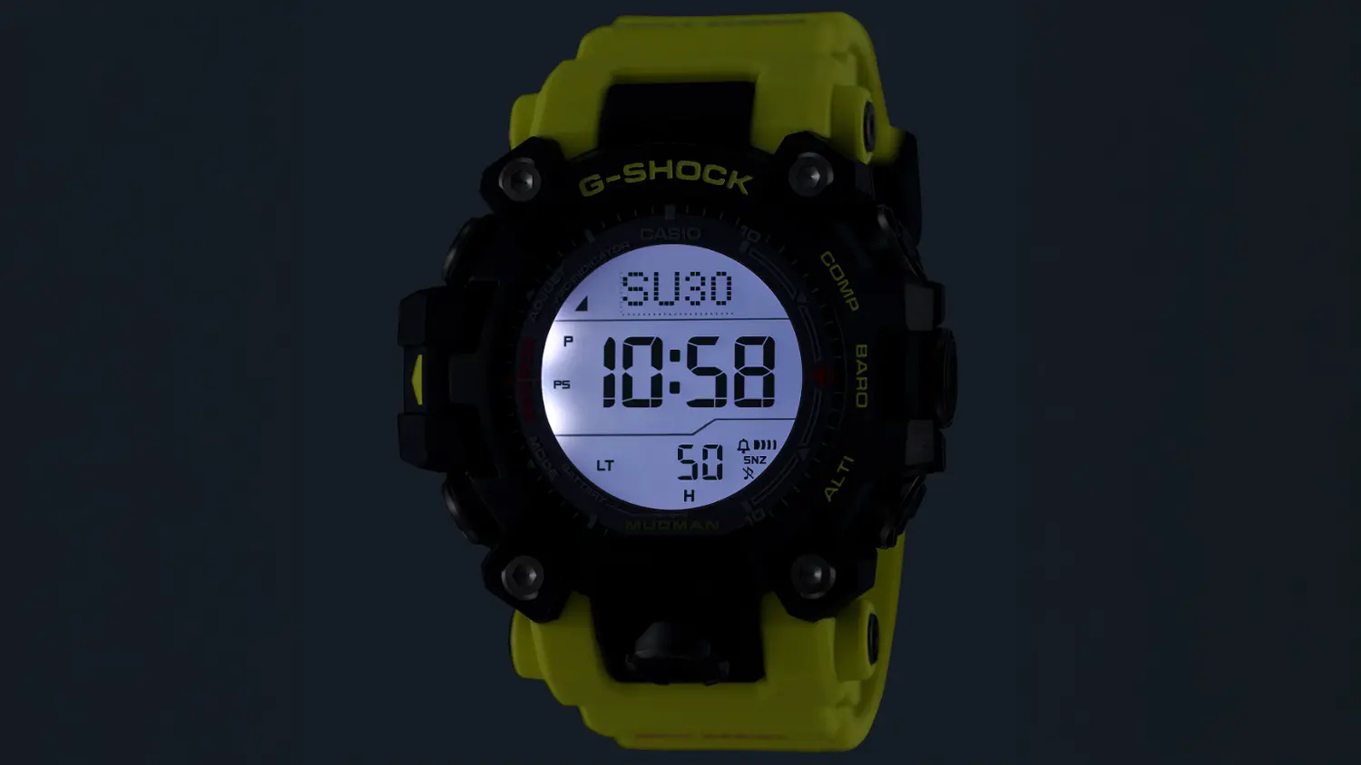 LED osvetlenie hodiniek Casio GW-9500MRY-1A9ER G-SHOCK