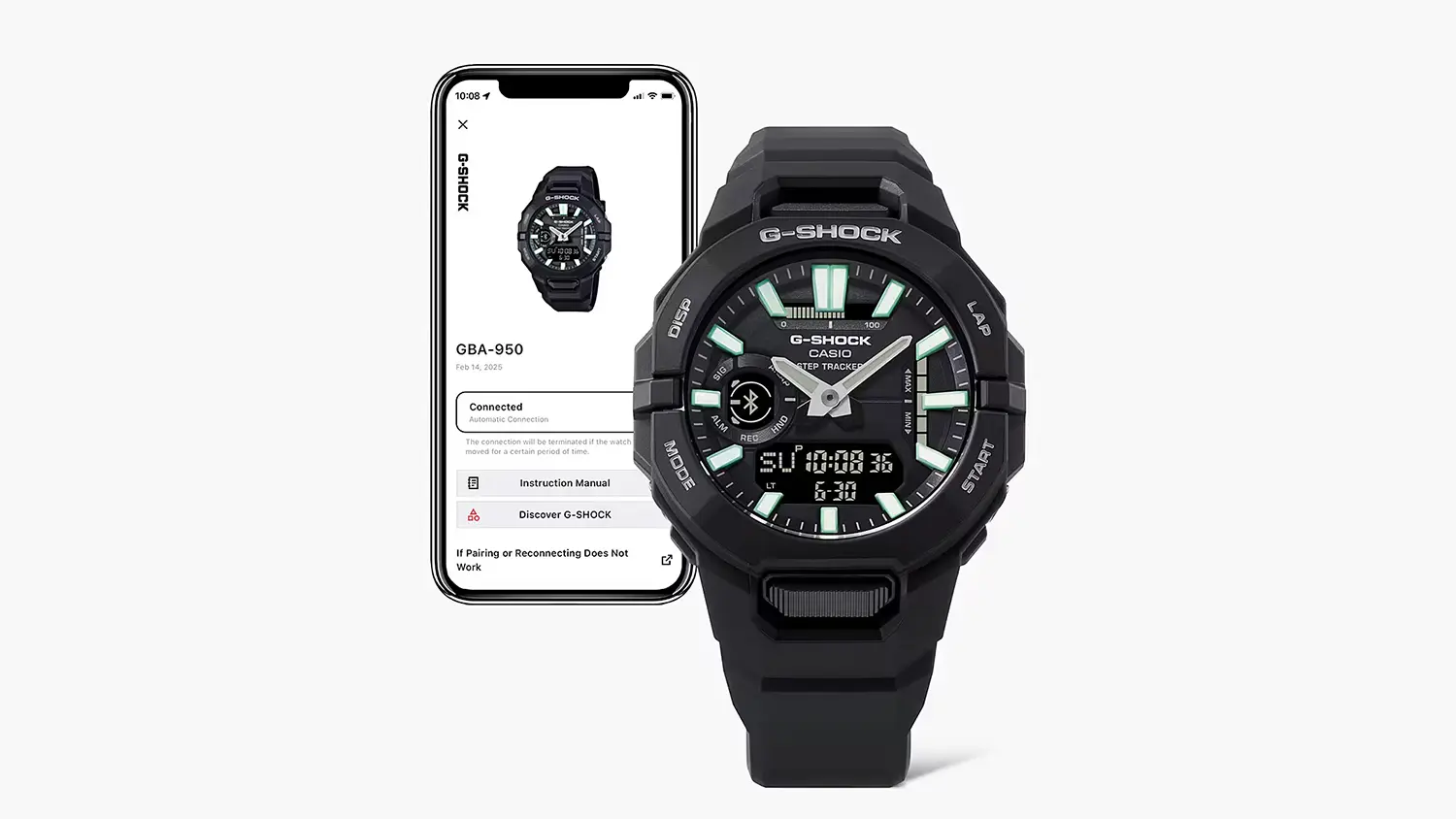 Bluetooth prepojenie hodiniek Casio GBA-950-1AER