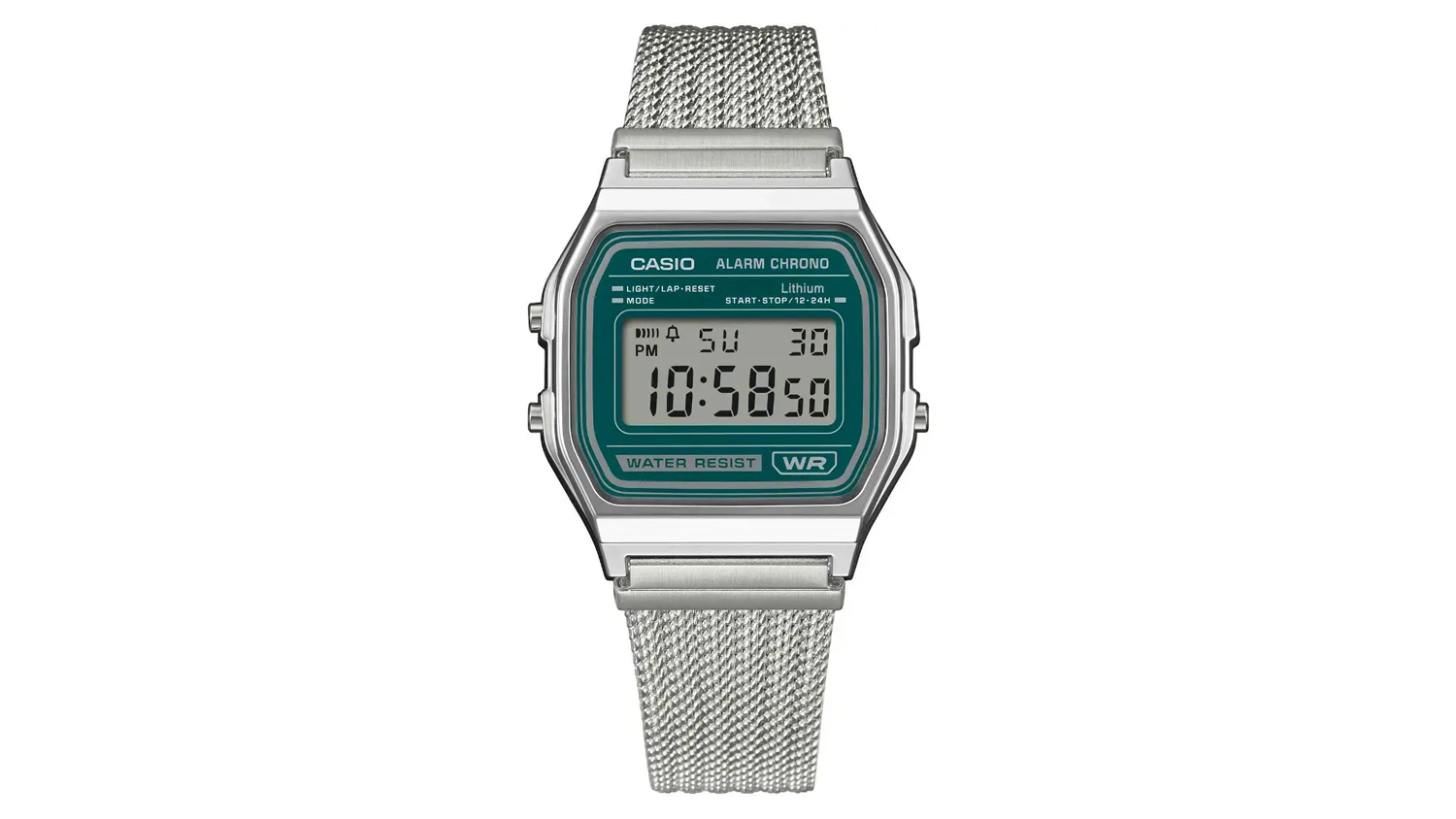 Unisex n&aacute;ramkov&eacute; hodinky Casio A158WEM-3EF pohľad zpredu