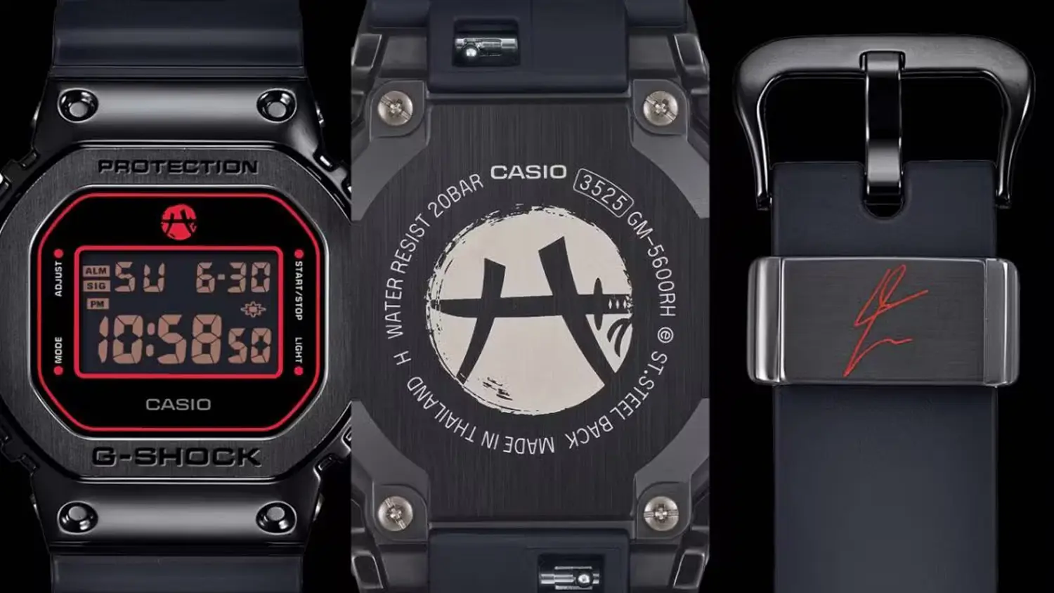 Pánské náramkové hodinky Casio GM-5600RH-1ER< vyobrazené z detailu.