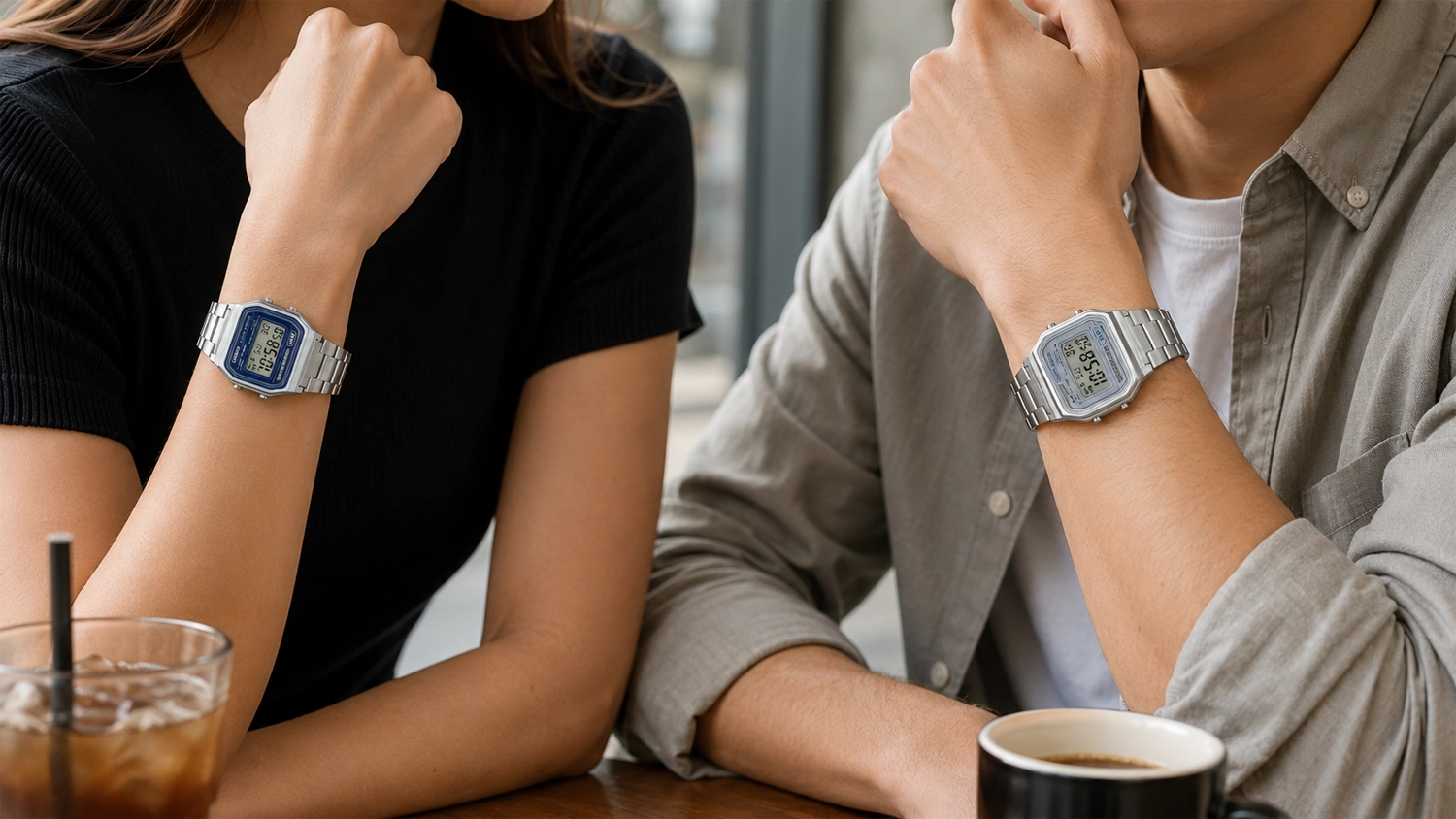 Muž a žena nosia hodinky Casio Vintage