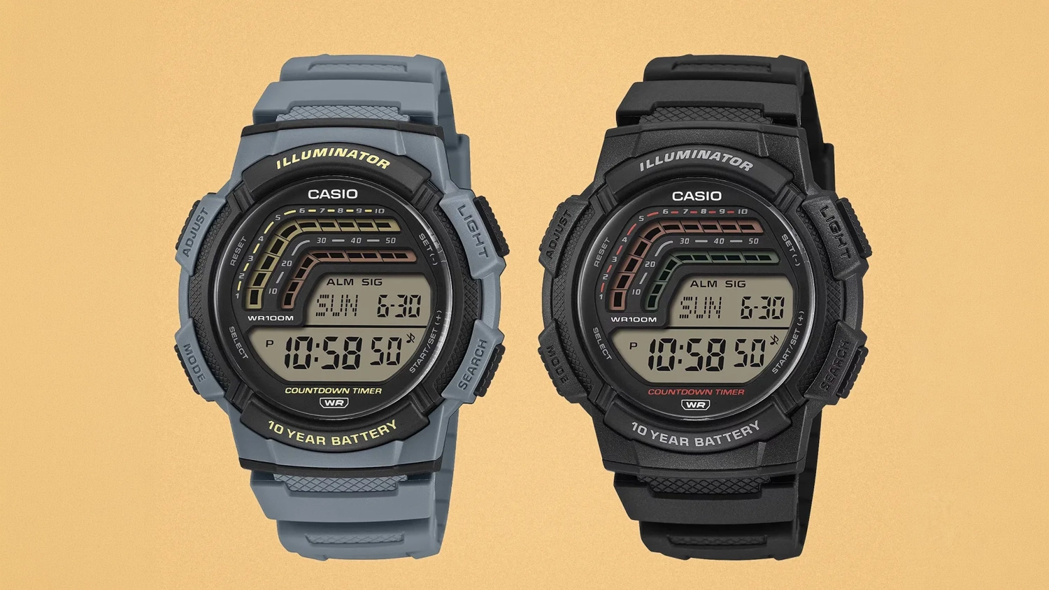 Pánské náramkové hodinky Casio WS-1800-1AVEF ve dvou barevných provedení