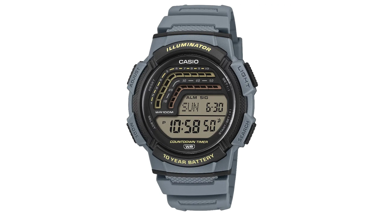 P&aacute;nsk&eacute; n&aacute;ramkov&eacute; hodinky Casio WS-1800-2AVEF modr&eacute; pohľad zpredu
