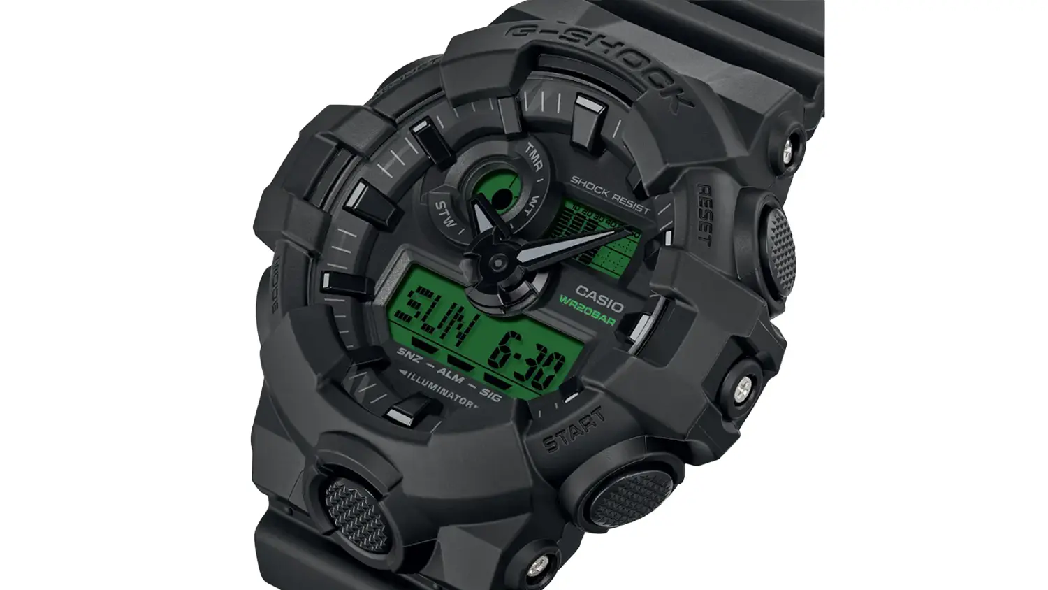 Náramkové hodinky Casio G-SHOCK GA-700BEG-1AER pohľad z boku