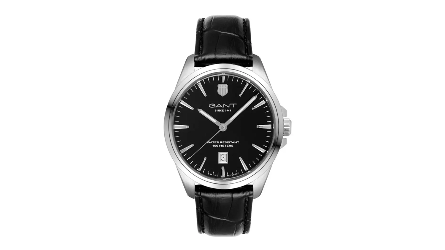 Hodinky GANT Prestige P316001 stříbrné s modrým ciferníkem – přední pohled