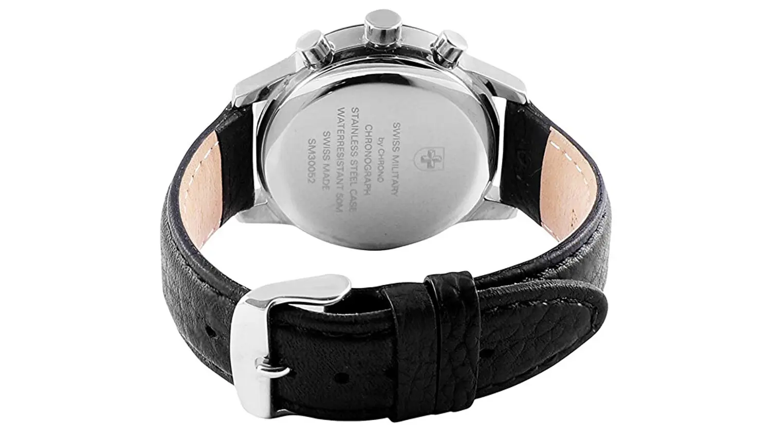 P&aacute;nsk&eacute; n&aacute;ramkov&eacute; hodinky Swiss Military SM34093.03 zezadu.