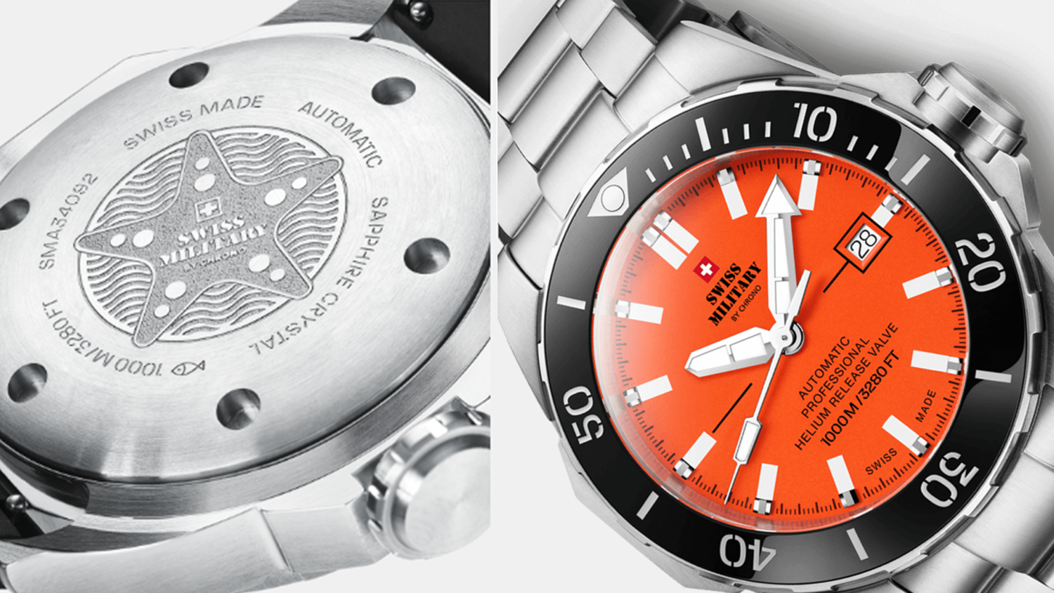 Pouzdro hodinek Swiss Military SMA34092 přední i zadní pohled