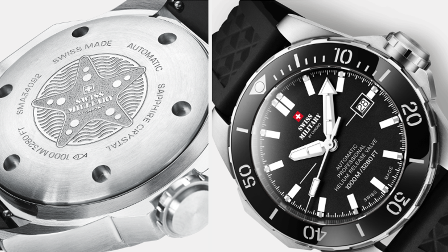 Pouzdro hodinek Swiss Military SMA34092.07 přední i zadní pohled