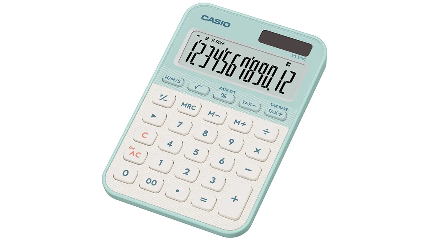 Stolov&aacute; kalkulačka Casio MS 20 YC z prav&eacute;ho uhla