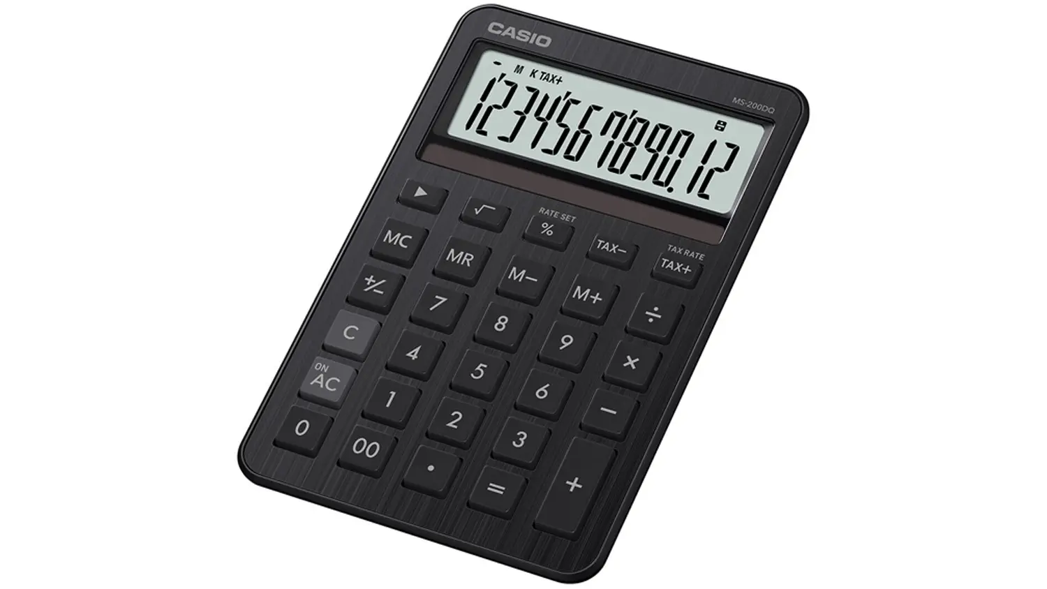 Stolová kalkulačka Casio MS 200 DQ WE z pravého uhla