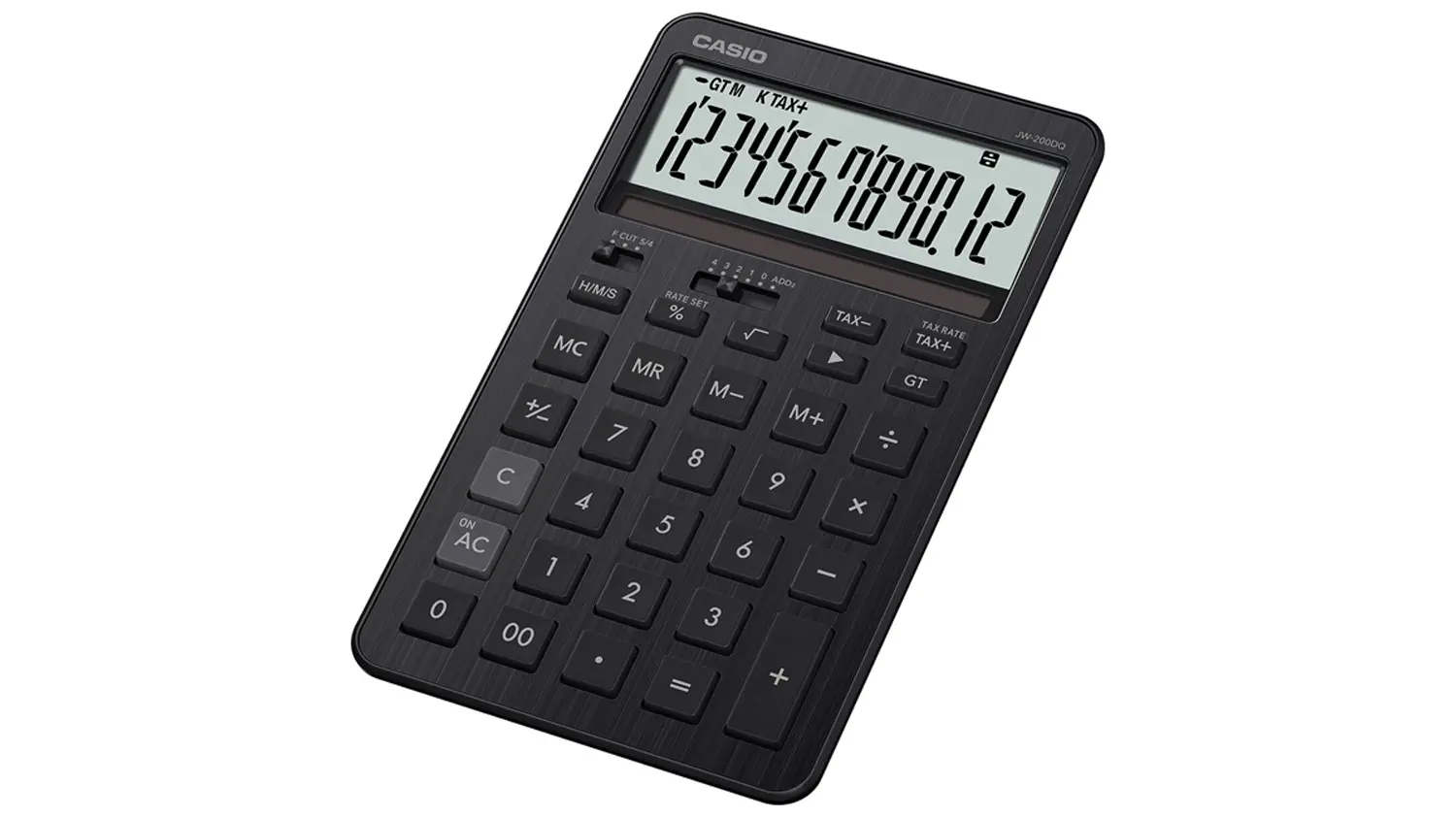 Stolová kalkulačka Casio JW 200 DQ z pravého uhla