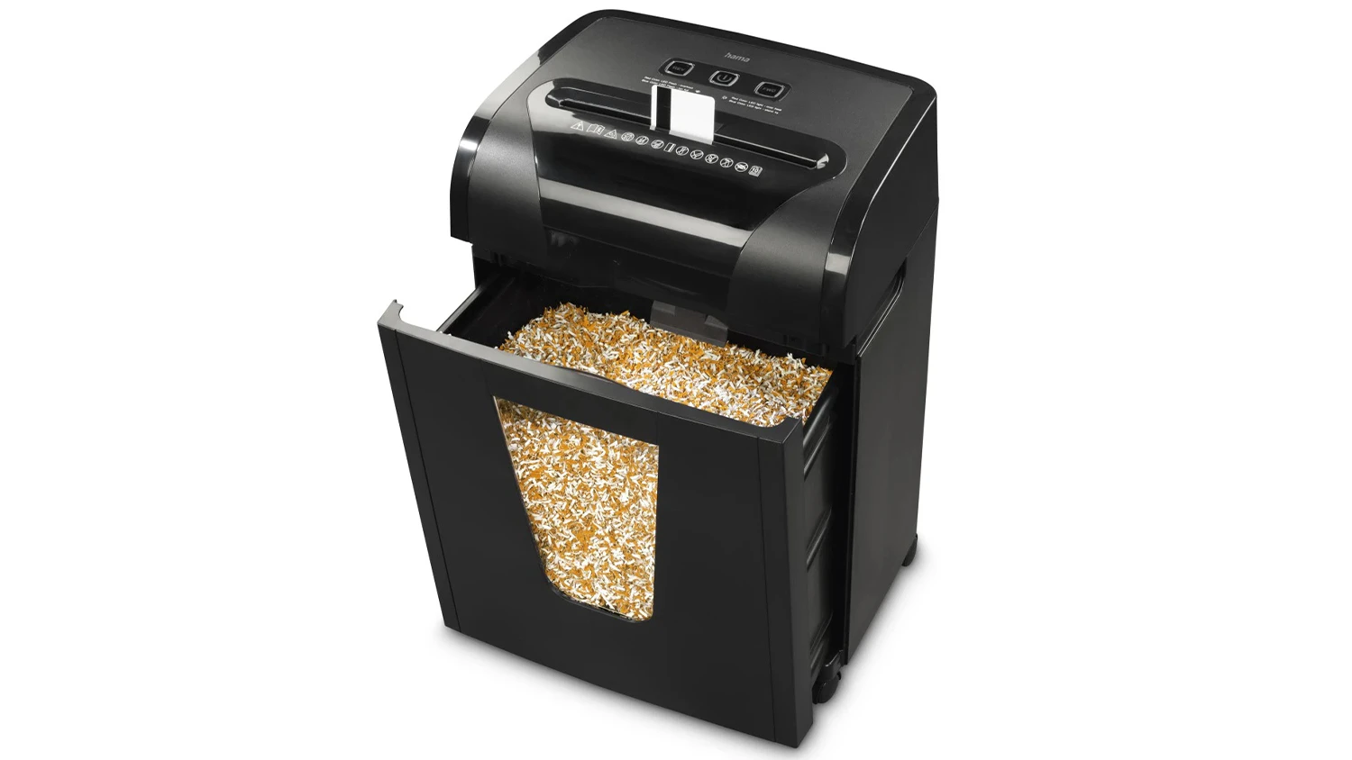 Skartovačka Hama Prime M100 so skartovaným materiálom