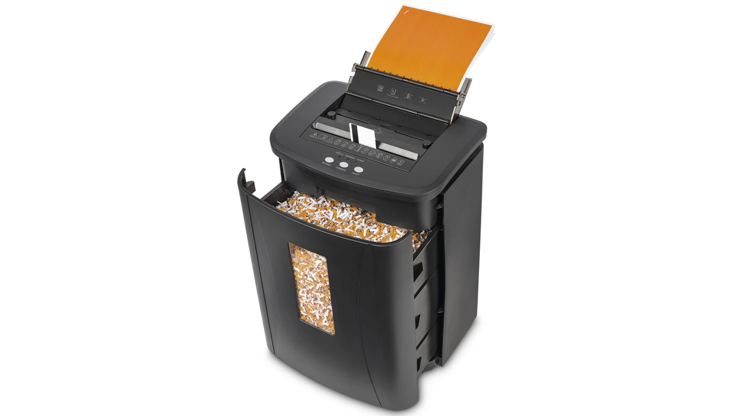 Skartovačka Hama Safe Auto M1200 so skartovan&yacute;m materi&aacute;lom